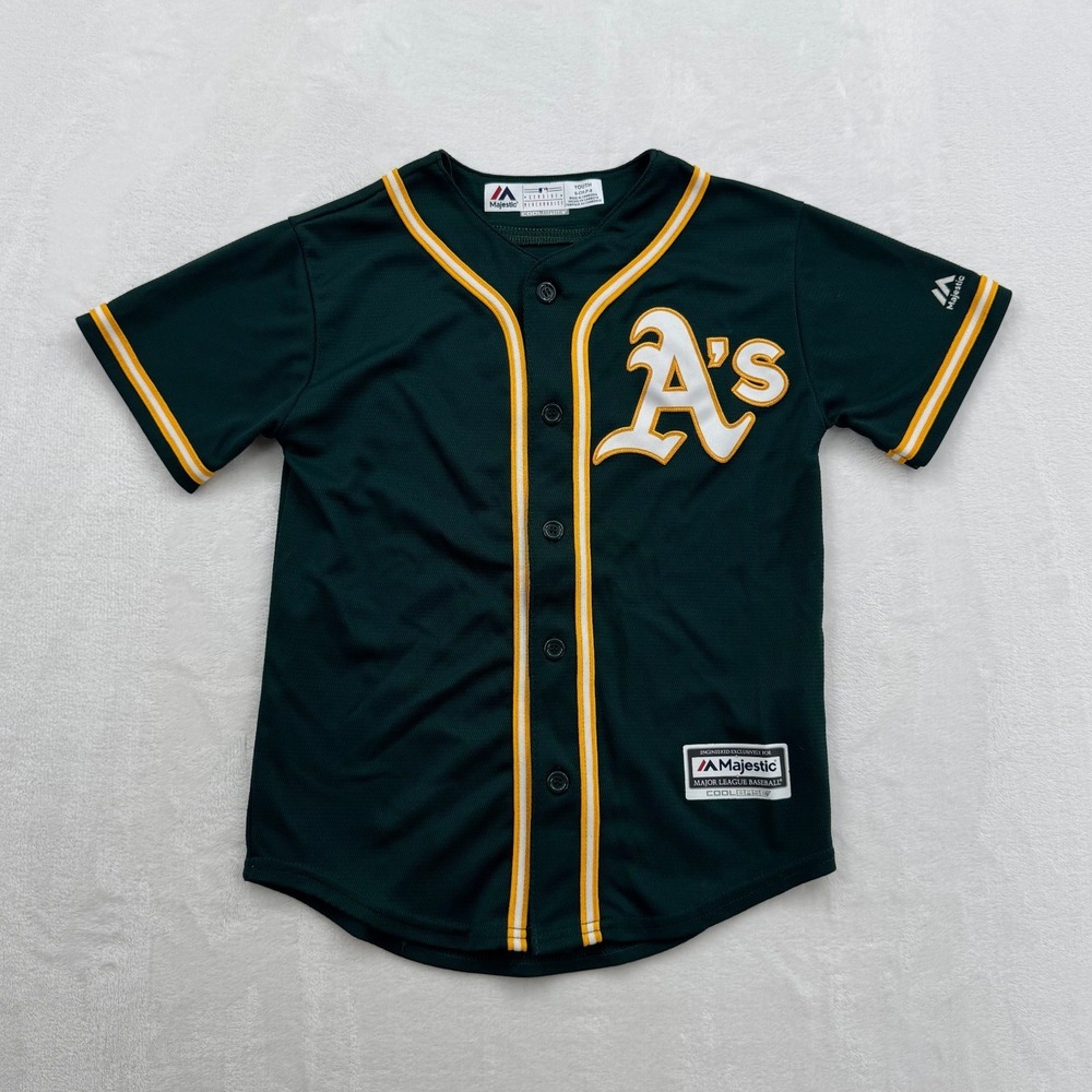 Majestic Oakland Athletics Khris Davis Jersey Kids Small 8 Green MLB Baseball